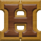 1-7/8 Inch Medium Double Raised Wood Letter H - ETA