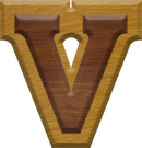 1-7/8 Inch Medium Double Raised Wood Letter V