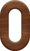 2-1/2 Inch Large Wood Letter #0