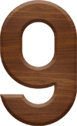 2-1/2 Inch Large Wood Letter #9
