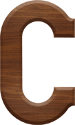 2-1/2 Inch Large Wood Letter C