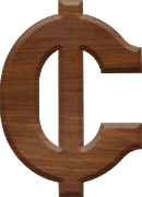 2-1/2 Inch Large Wood Letter CENT SIGN