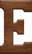 2-1/2 Inch Large Wood Letter E - EPSILON
