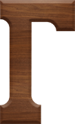 2-1/2 Inch Large Wood Letter GAMMA