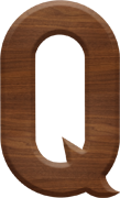 2-1/2 Inch Large Wood Letter Q