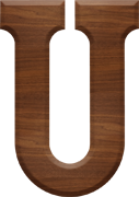 2-1/2 Inch Large Wood Letter U