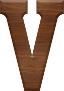 2-1/2 Inch Large Wood Letter V