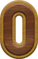2-3/4 Inch Large Double Raised Wood Letter #0