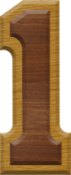 2-3/4 Inch Large Double Raised Wood Letter #1