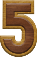 2-3/4 Inch Large Double Raised Wood Letter #5
