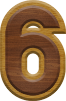 2-3/4 Inch Large Double Raised Wood Letter #6