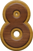2-3/4 Inch Large Double Raised Wood Letter #8
