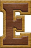 2-3/4 Inch Large Double Raised Wood Letter E - EPSILON