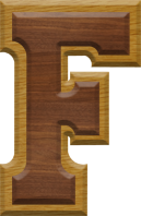 2-3/4 Inch Large Double Raised Wood Letter F