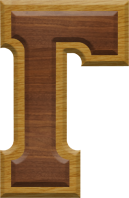 2-3/4 Inch Large Double Raised Wood Letter GAMMA