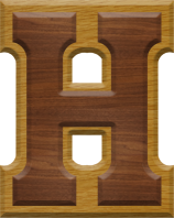 2-3/4 Inch Large Double Raised Wood Letter H - ETA