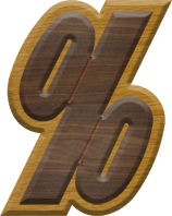 2-3/4 Inch Large Double Raised Wood Letter PERCENT
