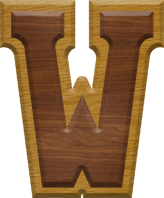 2-3/4 Inch Large Double Raised Wood Letter W