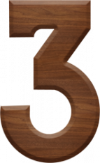3-1/2 Inch Wood Letter #3