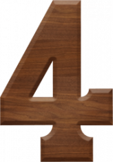 3-1/2 Inch Wood Letter #4