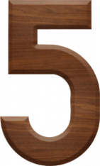 3-1/2 Inch Wood Letter #5