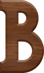 3-1/2 Inch Wood Letter B - BETA