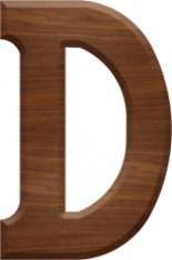 3-1/2 Inch Wood Letter D