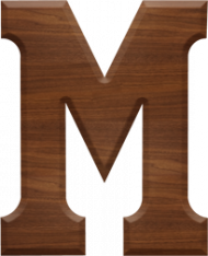 3-1/2 Inch Wood Letter M - MU