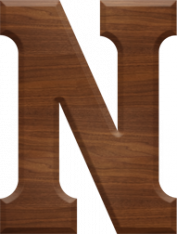 3-1/2 Inch Wood Letter N - NU