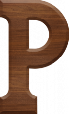 3-1/2 Inch Wood Letter P - RHO