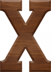 3-1/2 Inch Wood Letter X - CHI
