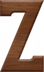 3-1/2 Inch Wood Letter Z - ZETA