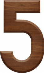 5 Inch Wood Letter #5