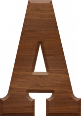 5 Inch Wood Letter A - ALPHA