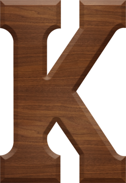 5 Inch Wood Letter K - KAPPA