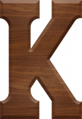 5 Inch Wood Letter K - KAPPA