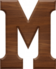 5 Inch Wood Letter M - MU