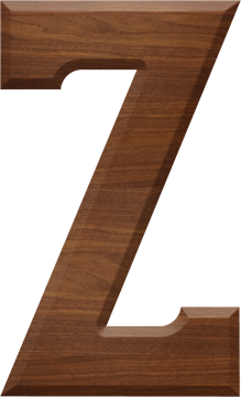5 Inch Wood Letter Z - ZETA