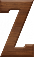 5 Inch Wood Letter Z - ZETA