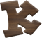 3/4 Inch Extra Small Fiesta Letter K - KAPPA