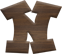 3/4 Inch Extra Small Fiesta Letter N - NU