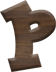 1 Inch Small Fiesta Letter P - RHO