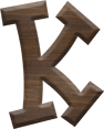 1-5/8 Inch Medium Fiesta Letter K - KAPPA
