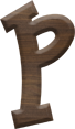1-5/8 Inch Medium Fiesta Letter P - RHO