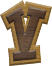 1-7/8 Inch Medium Double Raised Fiesta Letter V